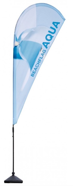 Vlajka Beachflag Aqua Slza, tlač s podstavcom